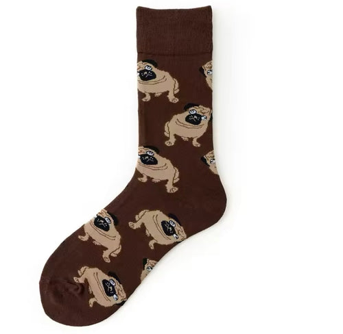 Brown Pug Crazy Socks - Crazy Sock Thursdays